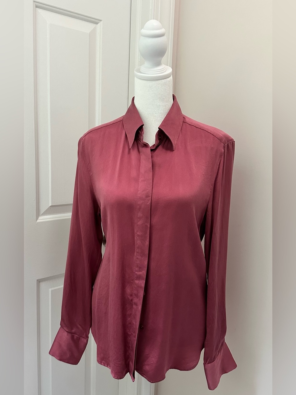 MaxMara pure silk button-front blouse - Rosewood